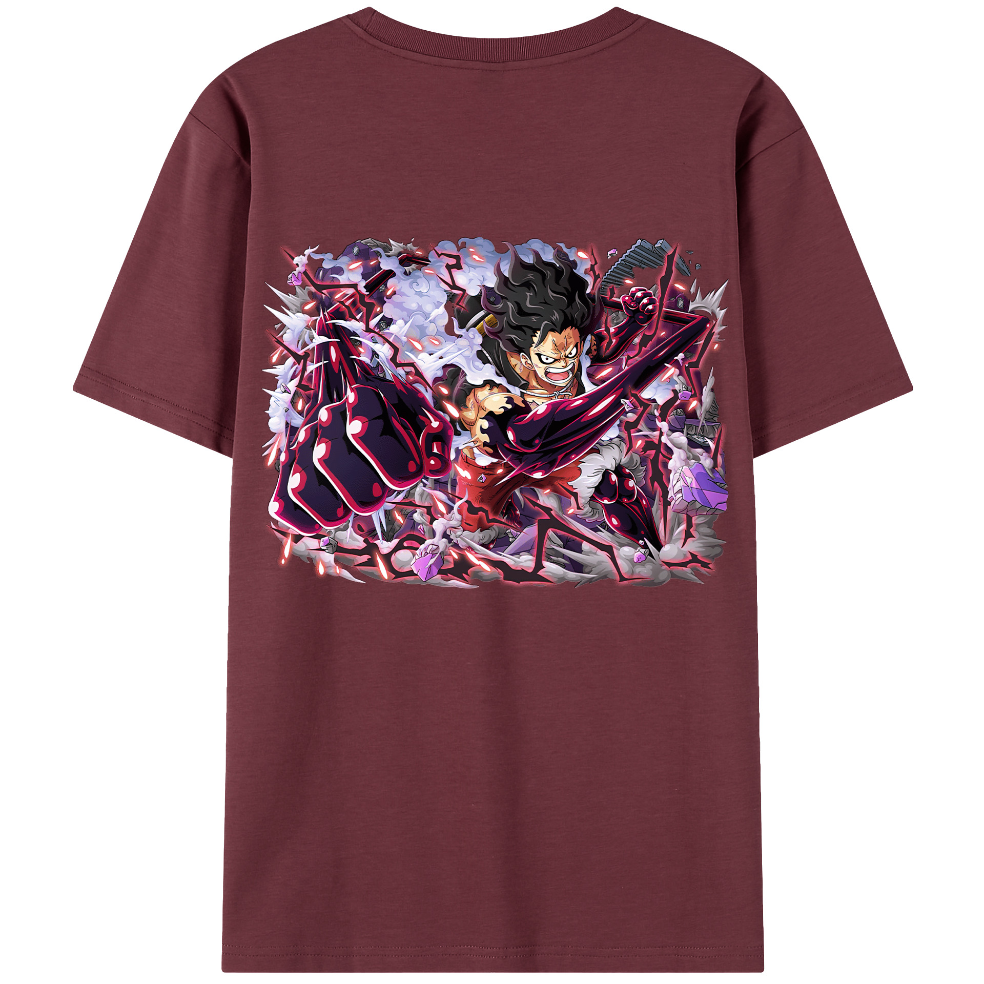 ワンピース モンキー・D・ルフィ ONE PIECE Monkey D. Luffy 綿100％半袖Tシャツ（背面プリント）
